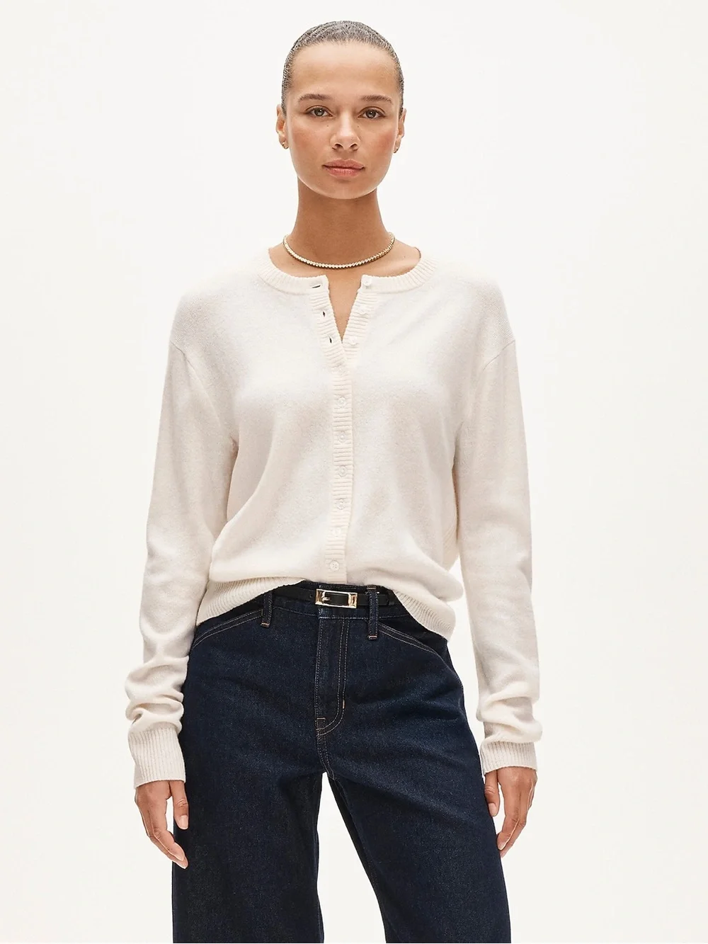 J. Crew Perfect Cashmere Cardigan in Snow Cream White Size XL NWT